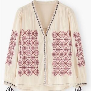 Wrap London Blouse  with Embroidery